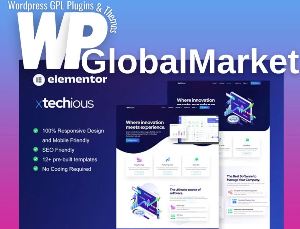 Xtechious – saas and digital tech company elementor template kit