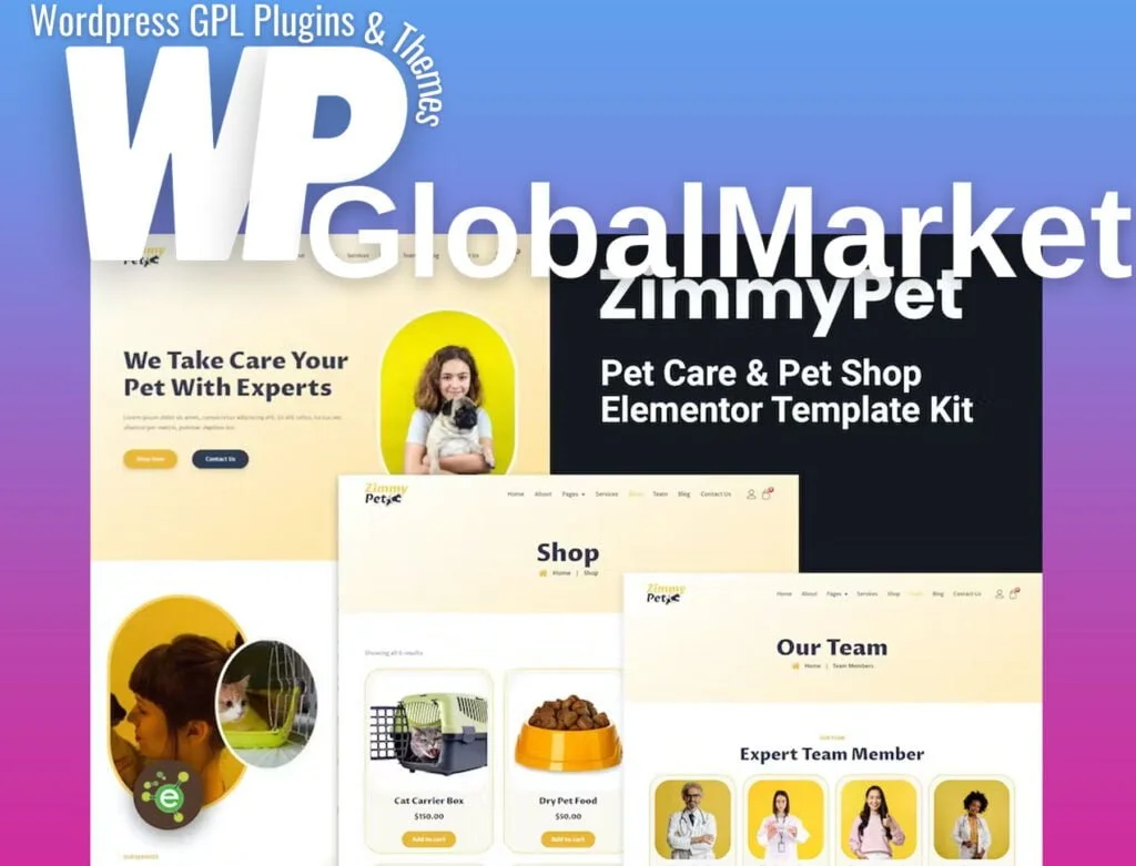 Zimmypet – pet care & store elementor template kit