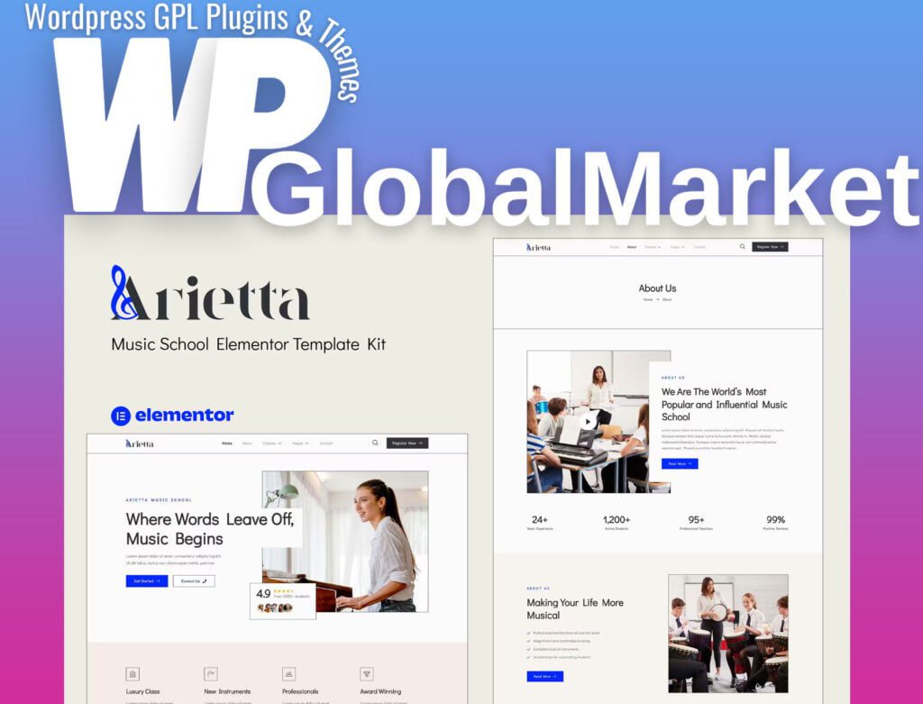 Arietta – Music School Elementor Template Kit