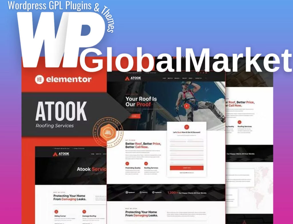 Atook – roofing services elementor template kit