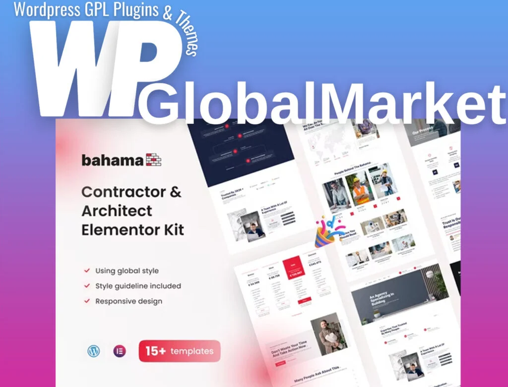 Bahama contractor and architect elementor template kit