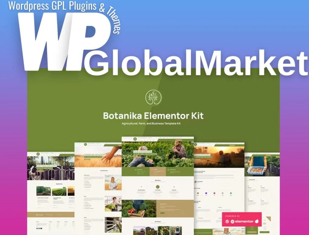 Botanika agricultural farm & business elementor template kit