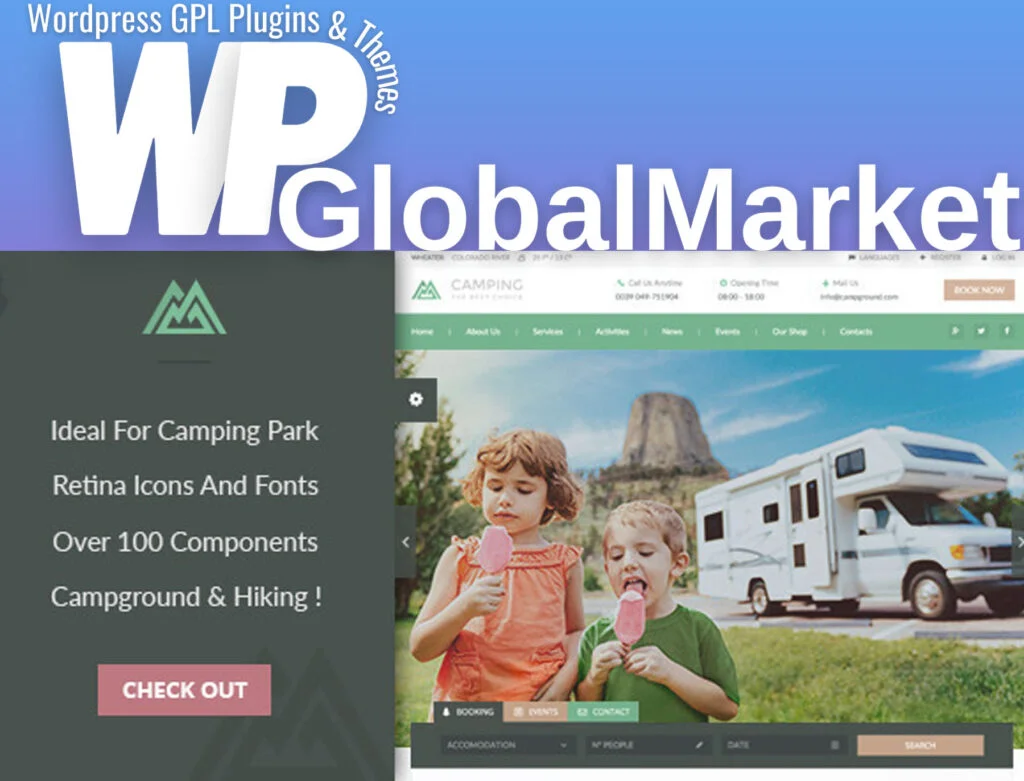 Camping village wordpress theme