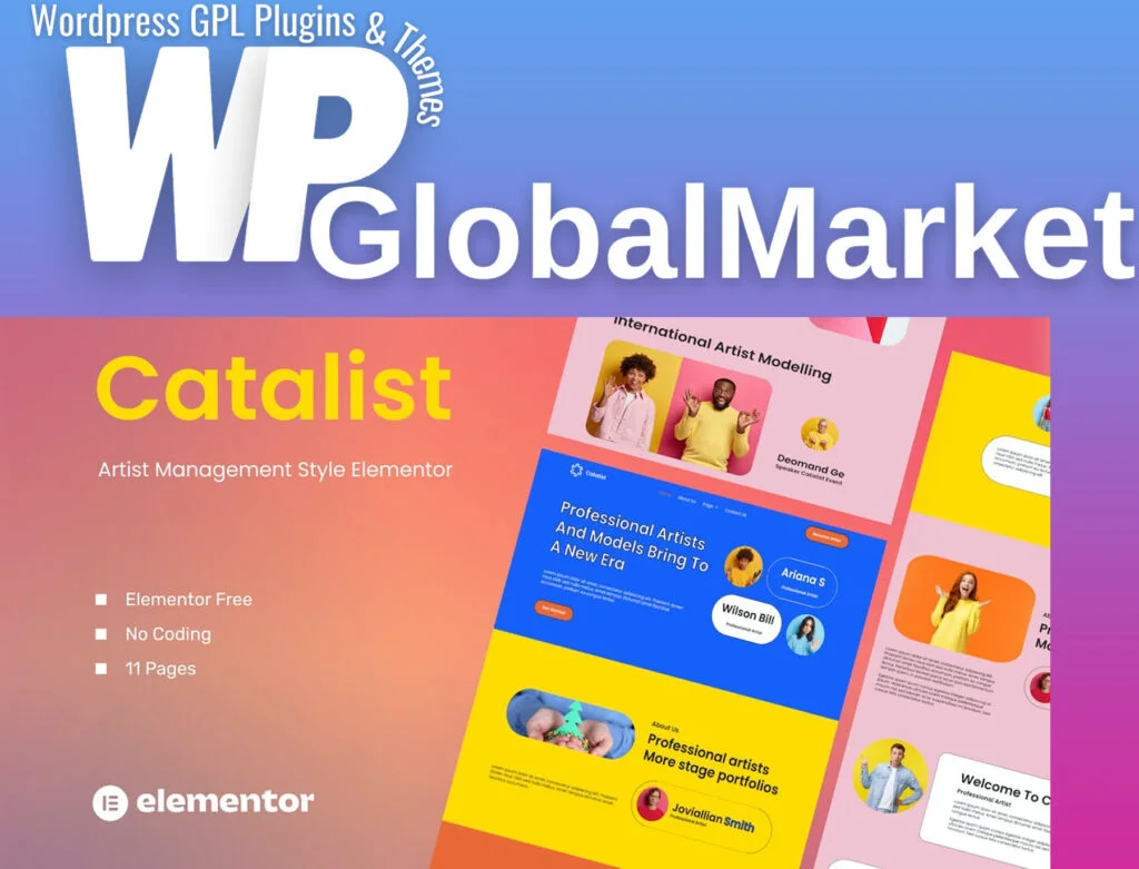 Catalist – artist management elementor template kit