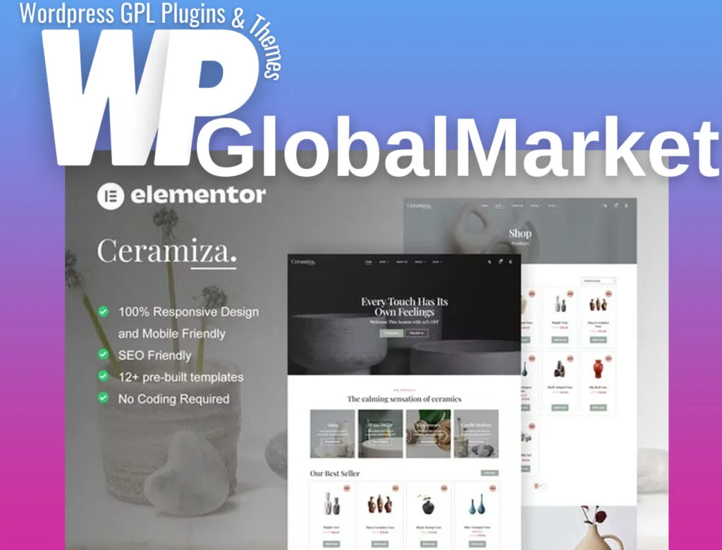 Ceramiza – pottery and ceramic store elementor template kit