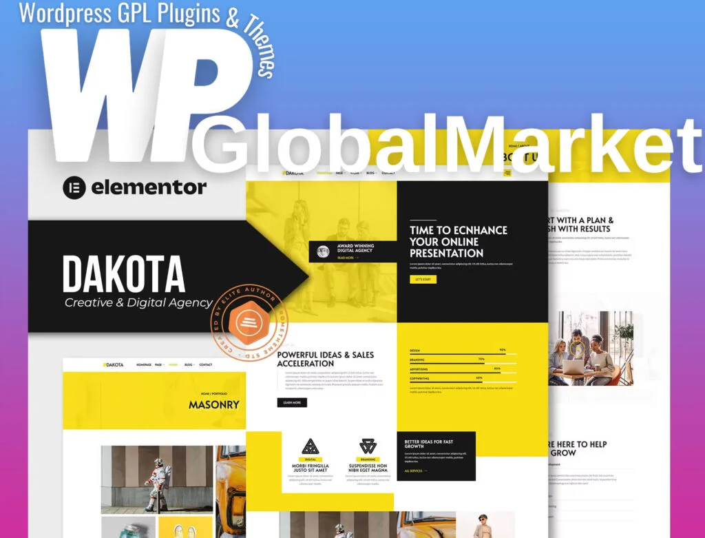 Dakota – creative and digital agency elementor template kit