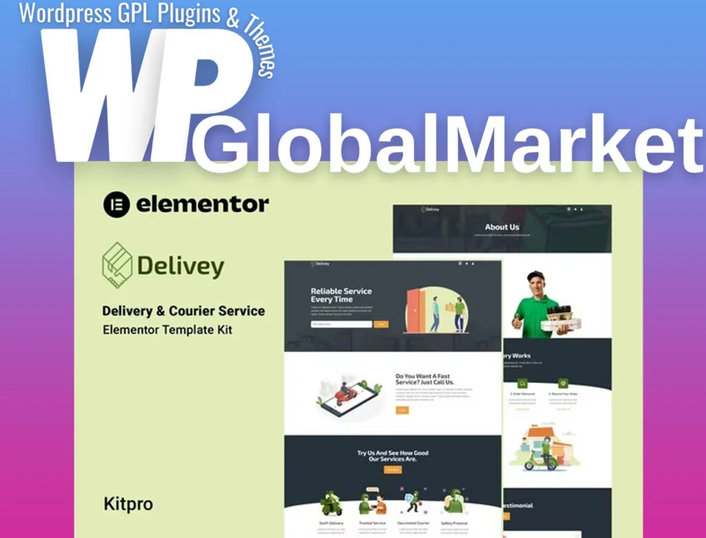 Delivey – delivery & courier service elementor template kit