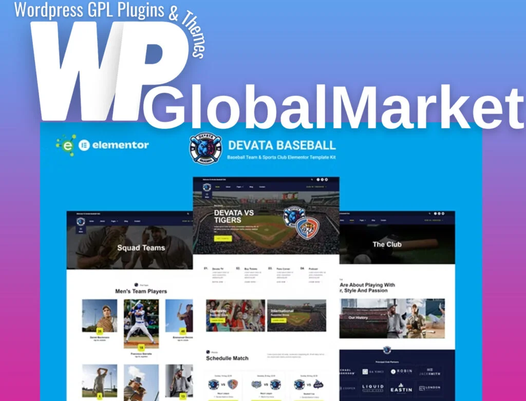 Devata – baseball team and sports club elementor template kit