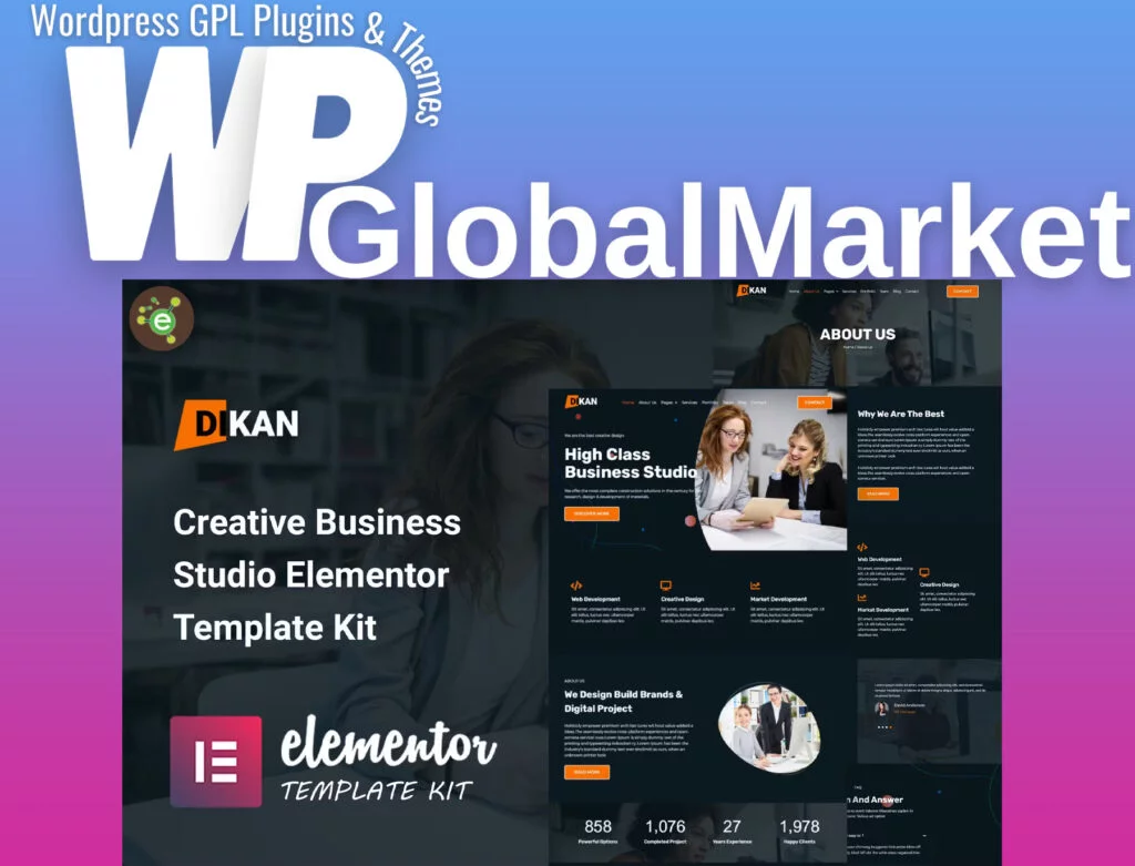 Dikan – creative business studio elementor template kit