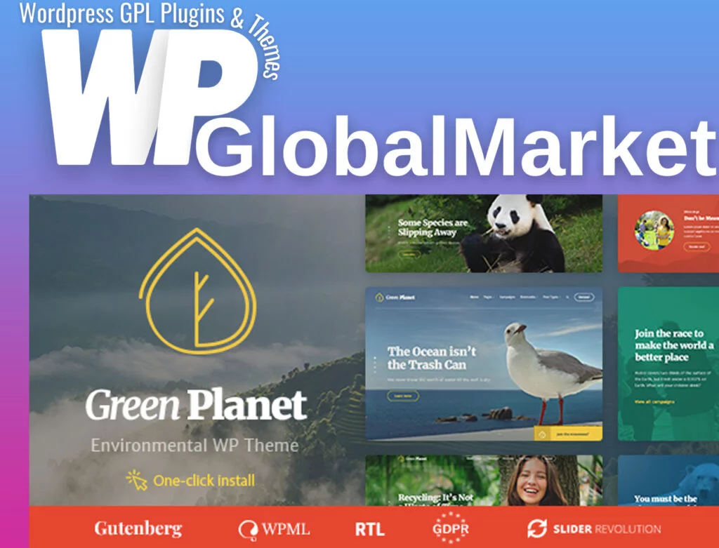 Ecology and environment wordpress theme green planet