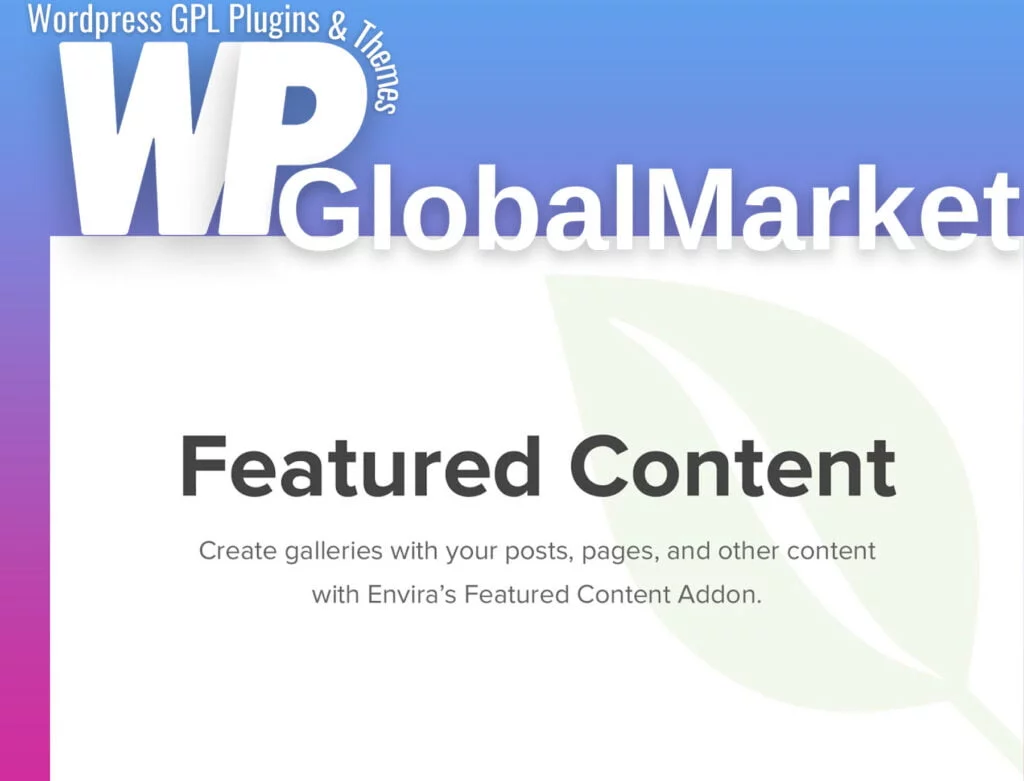 Envira gallery featured content addon