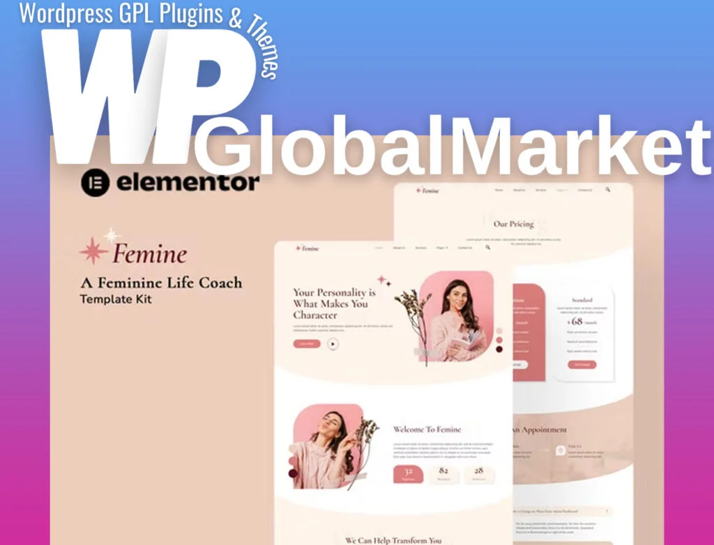 Femine – feminine life coach elementor template kit