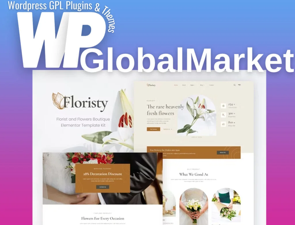 Floristy – florist and flower boutique elementor template kit