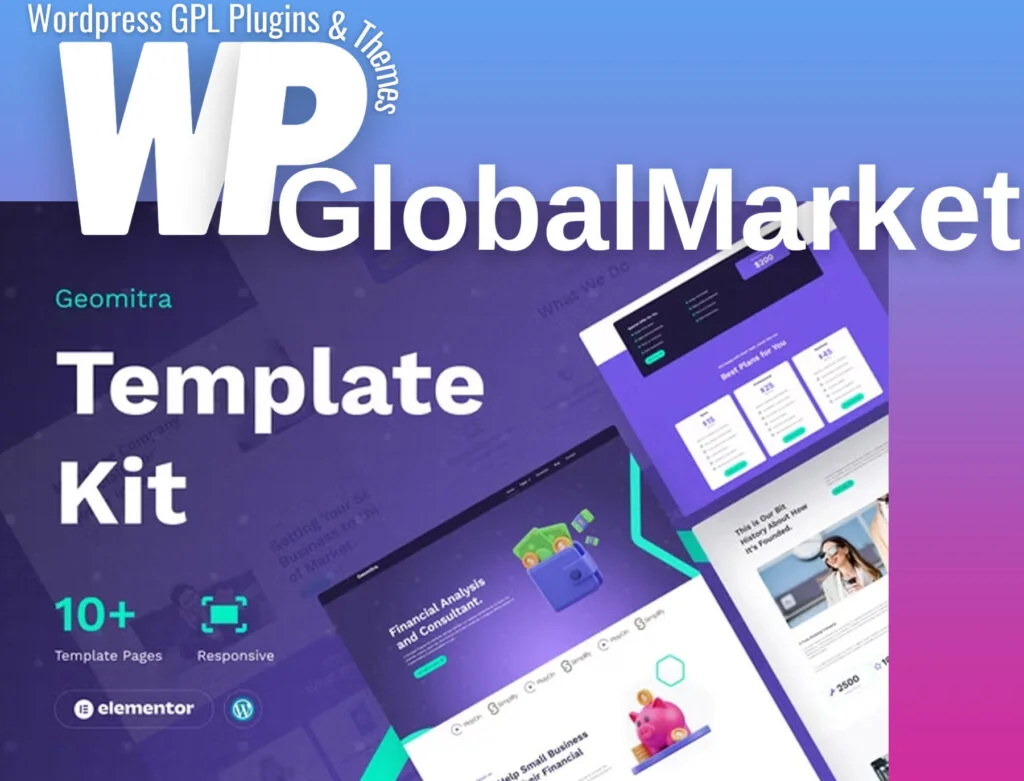 Geomitra – creative financial elementor pro template kit