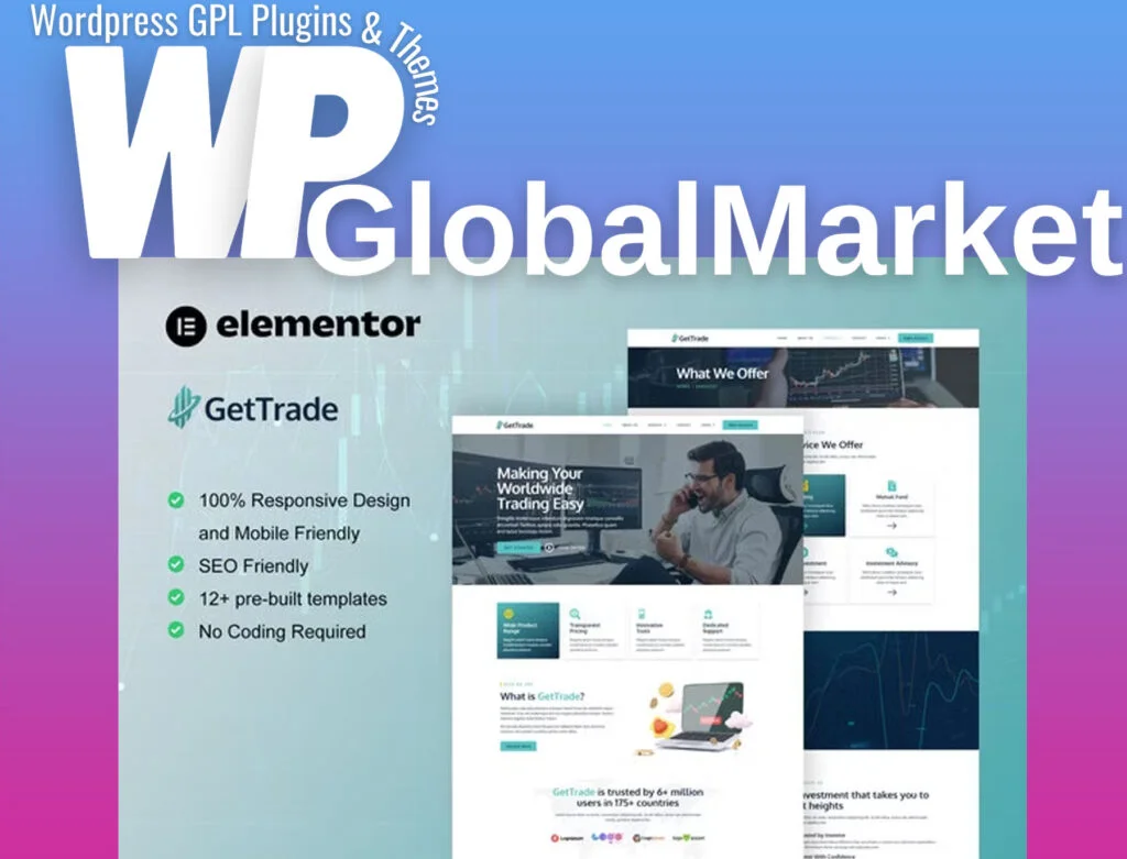 Gettrade – trading and investment elementor template kit