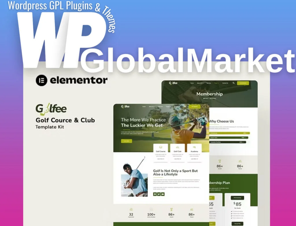 Golfee – golf course and club elementor template kit