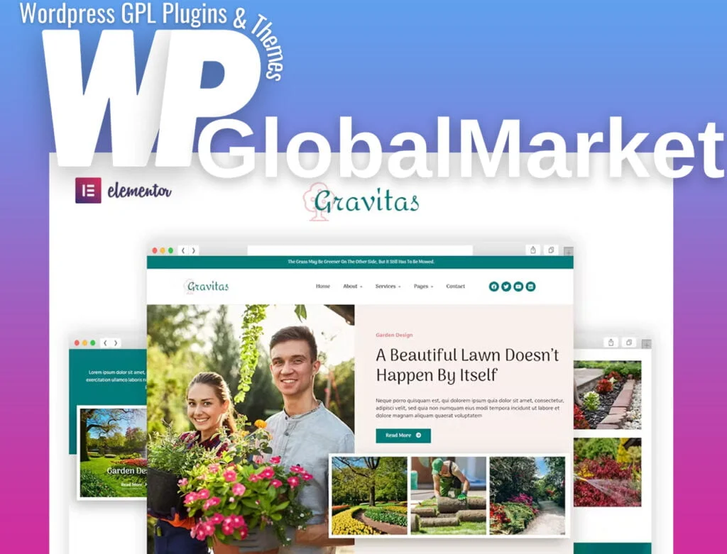 Gravitas – garden & landscape design elementor template kit