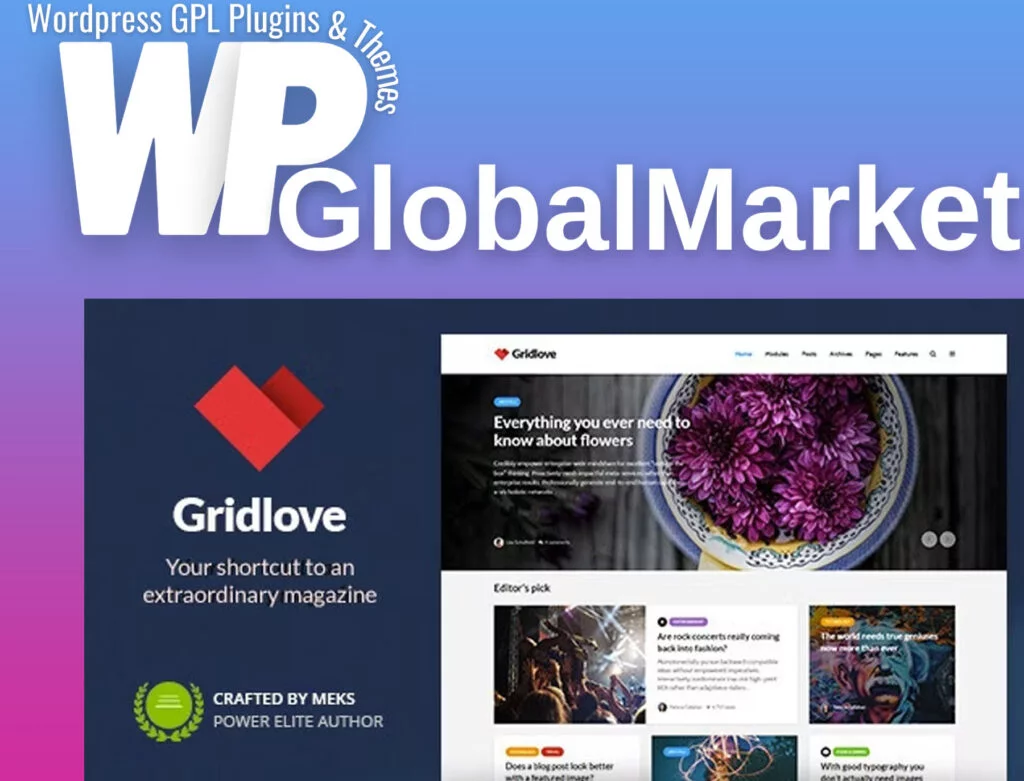 Gridlove – creative grid style news magazine wordpress theme