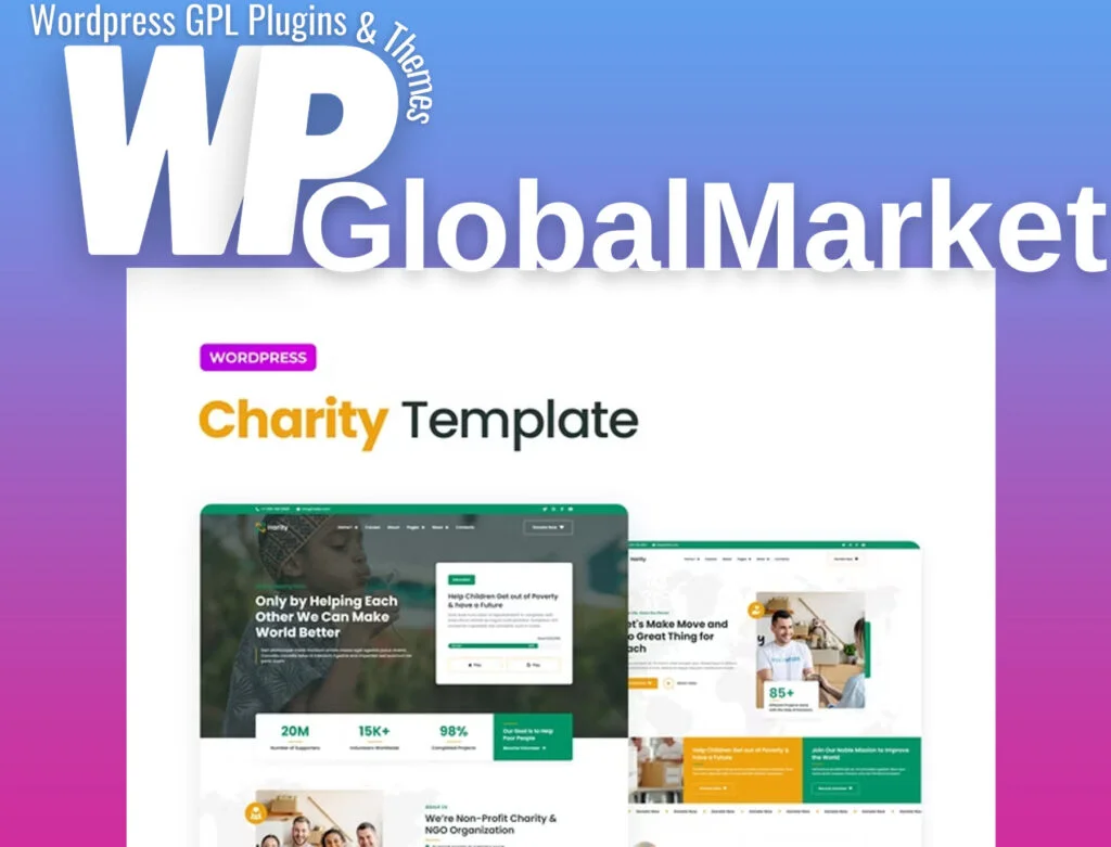 Harity – fundraising charity elementor template kit