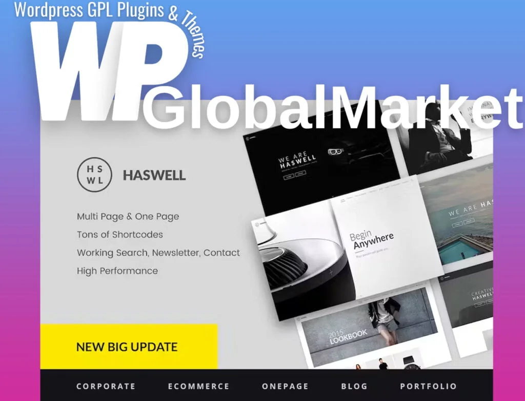 Haswell – multipurpose one & multi page template