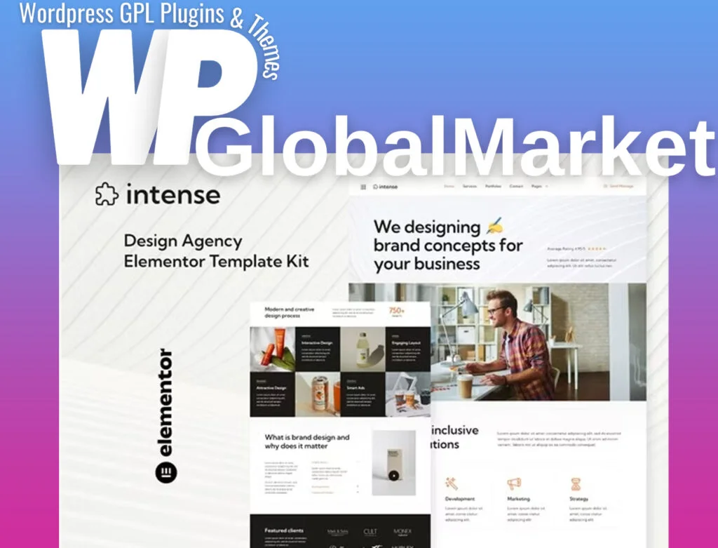 Intense – creative digital agency services elementor template kit