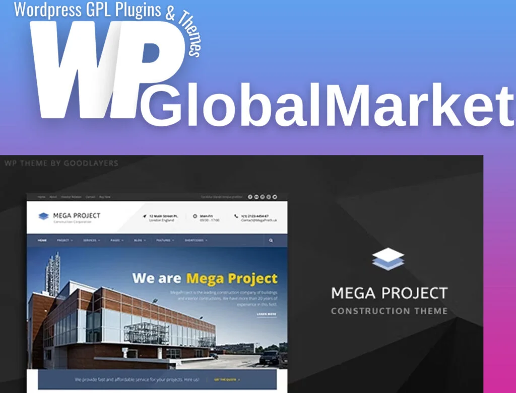 Mega project – construction wordpress theme for construction company