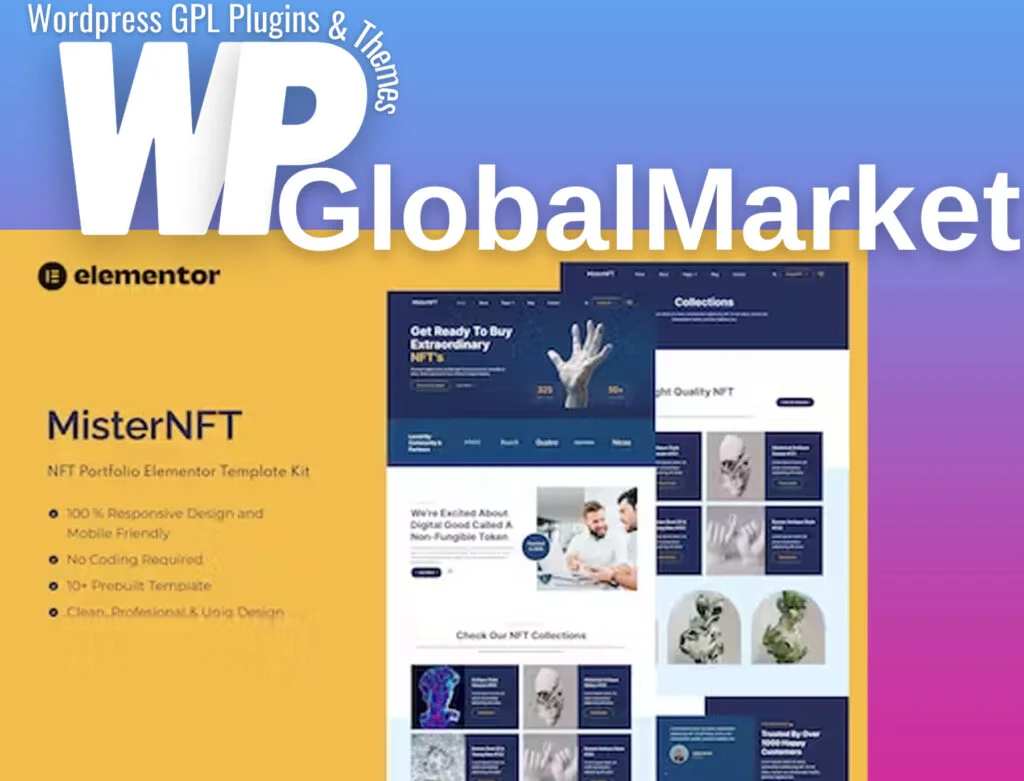 Misternft – nft portfolio elementor template kit