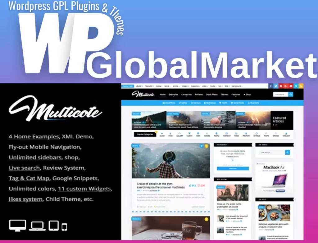 Multicote magazine and woocommerce wordpress theme