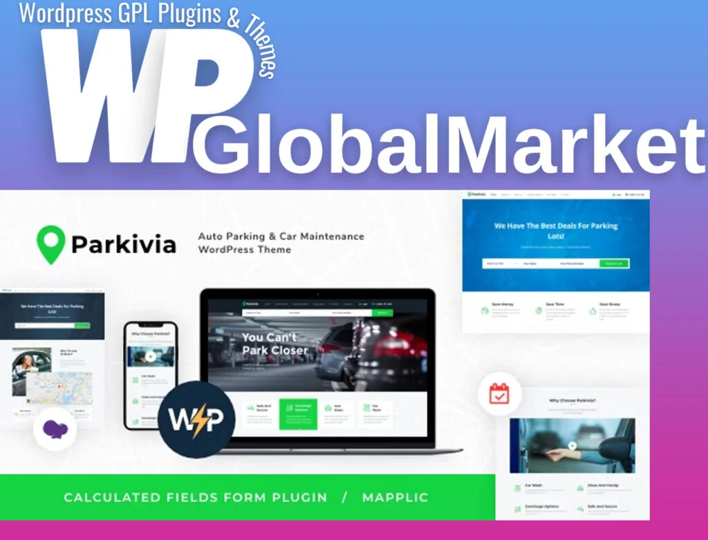 Parkivia auto parking and car maintenance theme