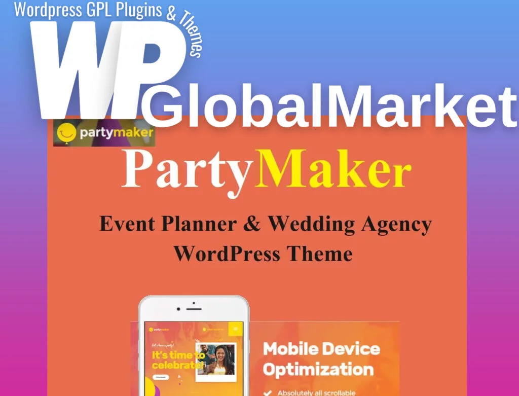 Partymaker – event planner and wedding agency wordpress theme