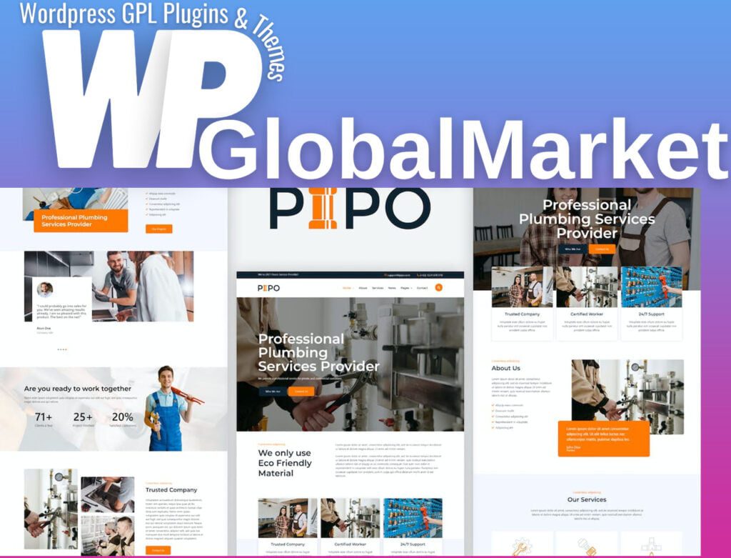 Pipo – Plumber Services Elementor Template Kit