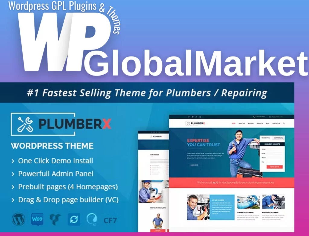 Plumberx – construction and repairing wordpress theme