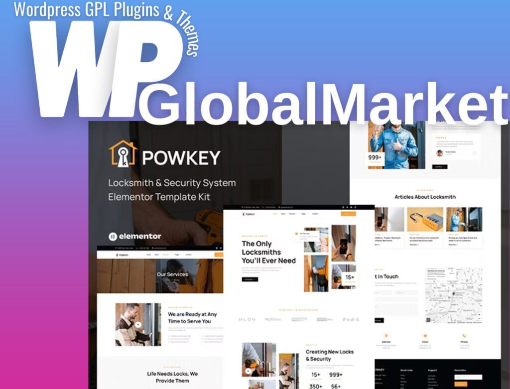 Powkey – Locksmith & Security System Elementor Template Kit