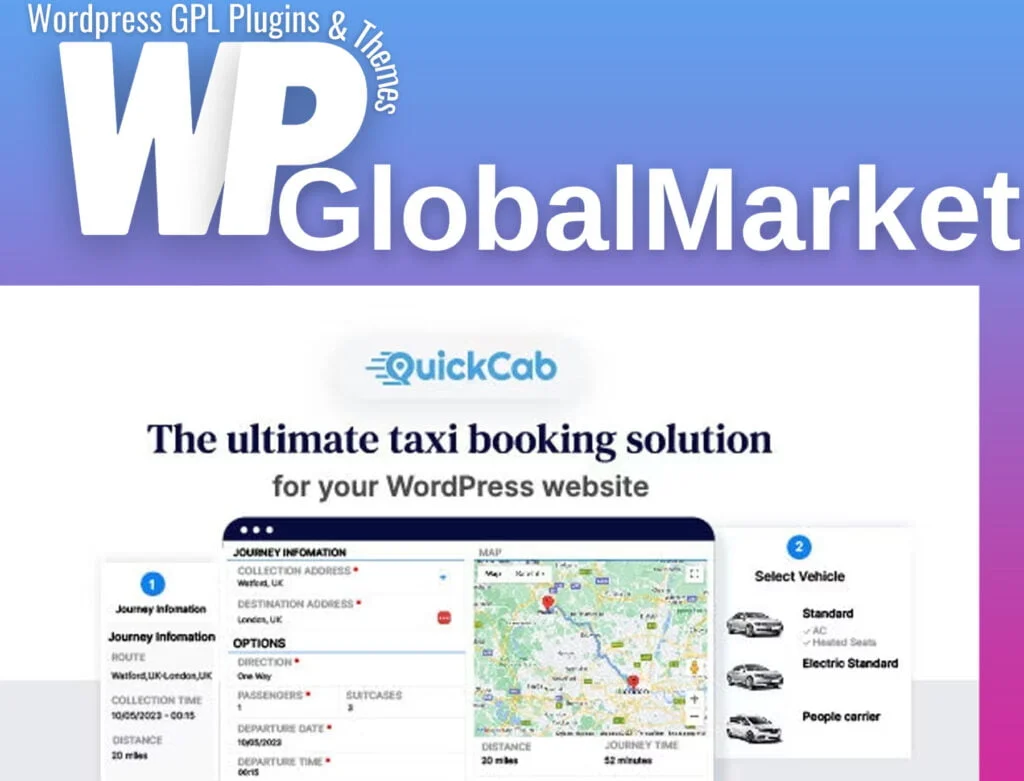 Quickcab – woocommerce taxi booking plugin