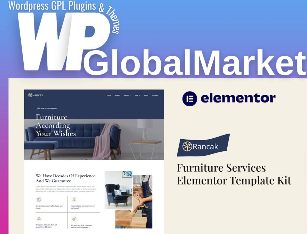 Rancak – furniture services elementor template kit