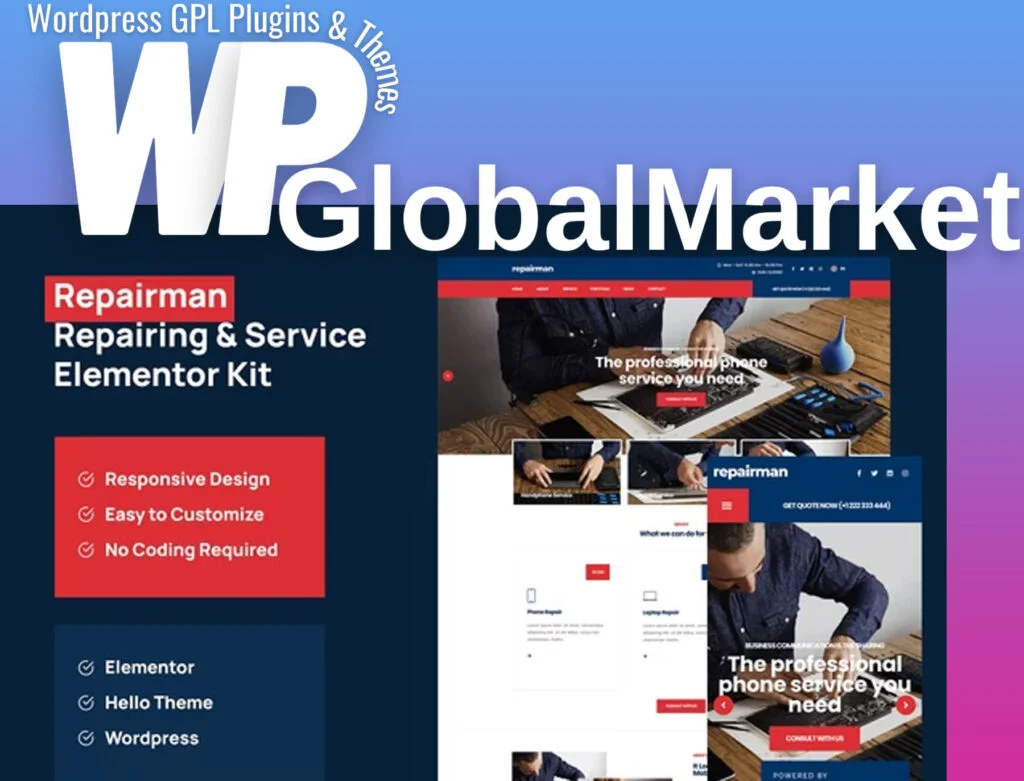 Repairman – gadget repair and service elementor template kit