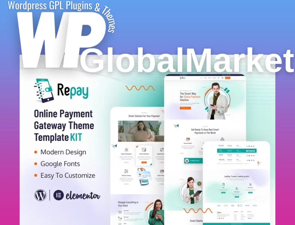 Repay – payment gateway elementor template kit