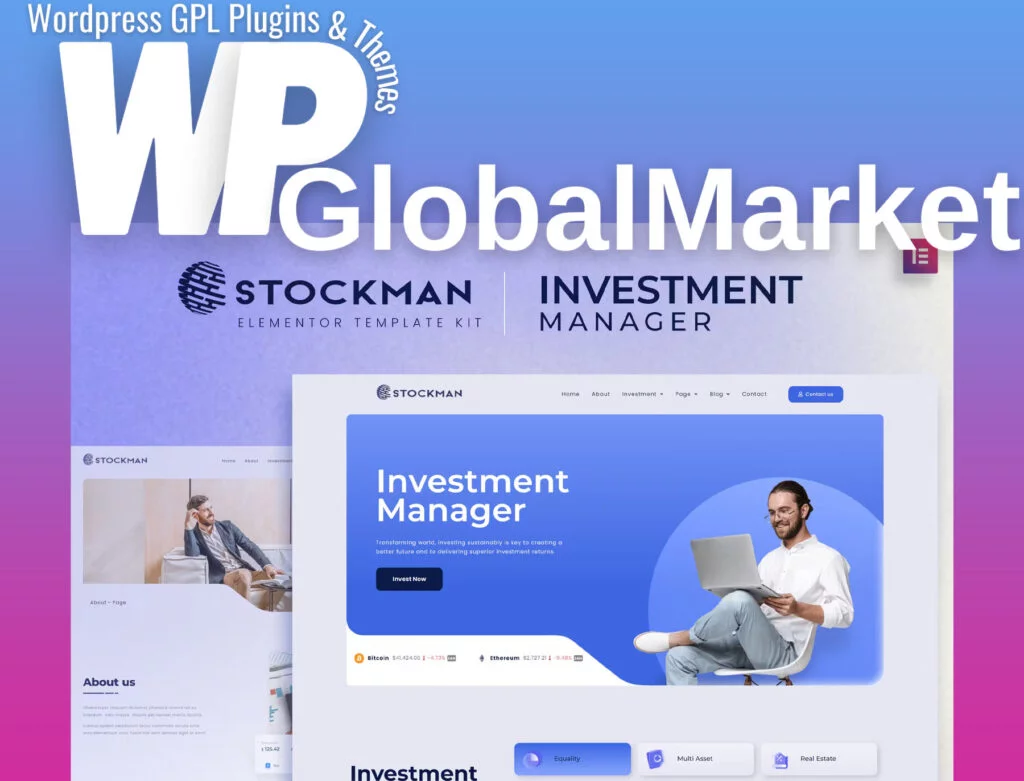 Stockmen – investment manager elementor template kit