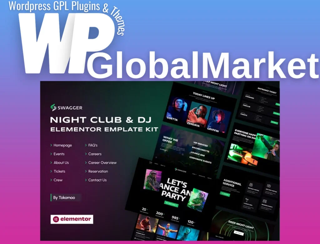 Swagger – night club & dj elementor template kit