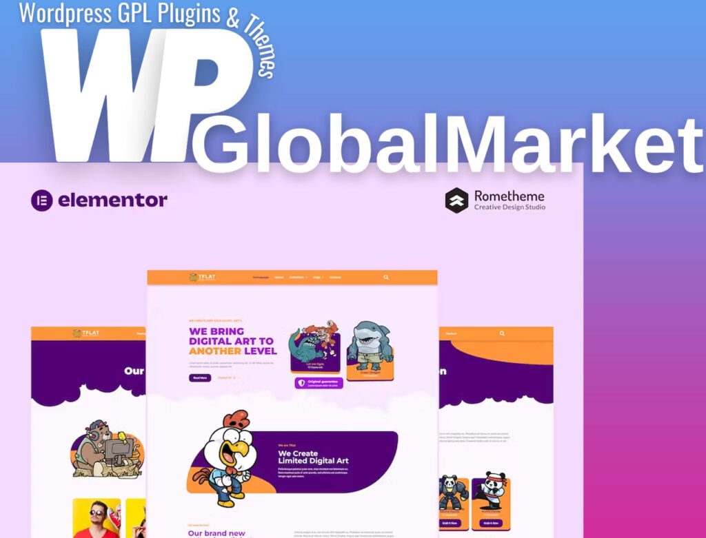 Tflat NFT Portfolio Elementor Pro Full Site Template Kit