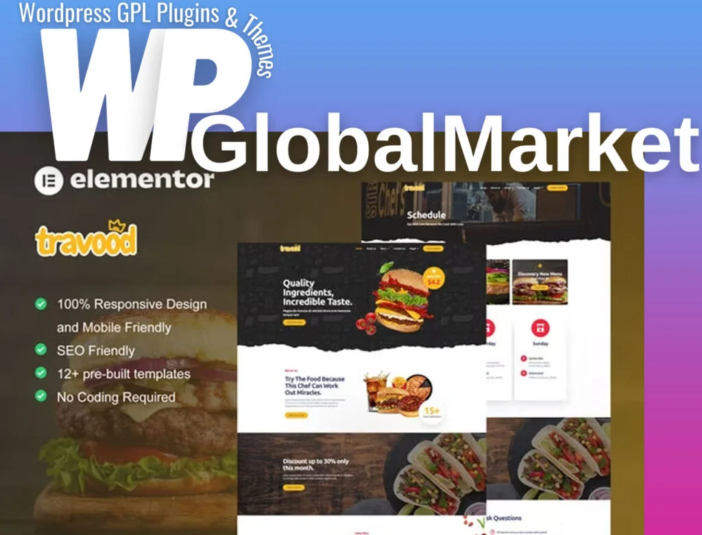 Travood – food truck and street food elementor pro template kit