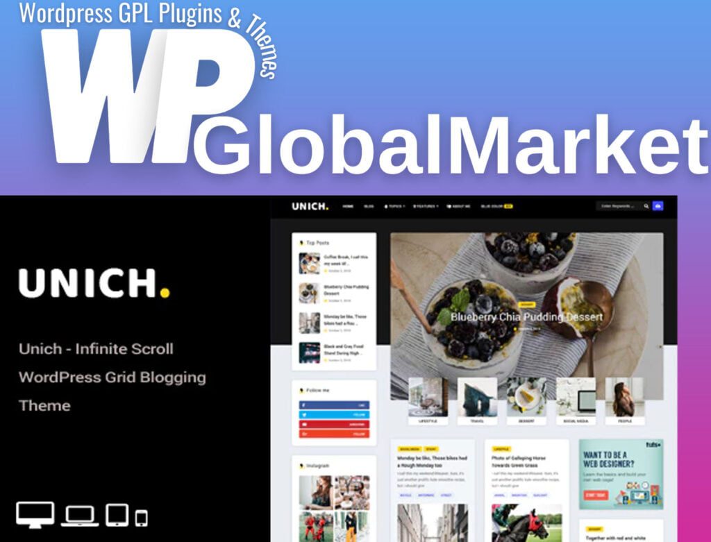 Unich Infinite Scroll Blogging Food Recipes Theme