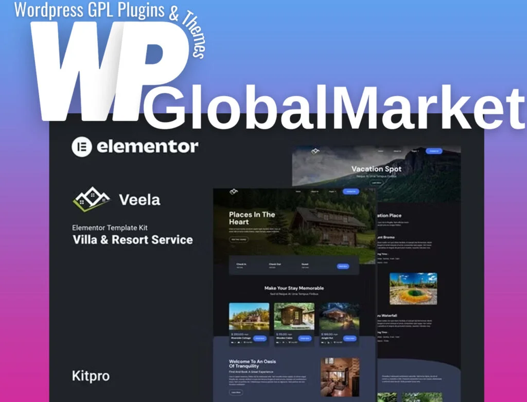 Veela – vacation rental and resort elementor template kit