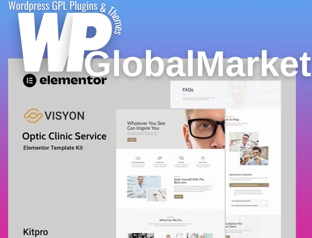 Visyon – optic clinic service elementor template kit