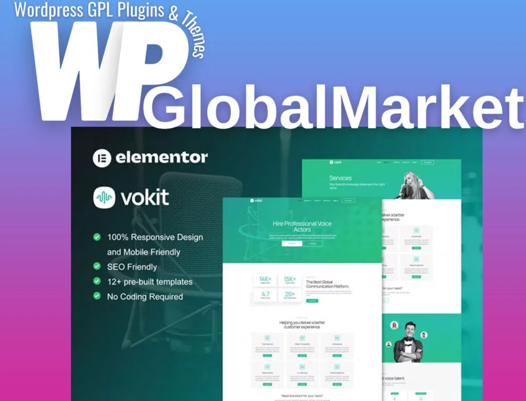 Vokit – voice over services elementor template kit