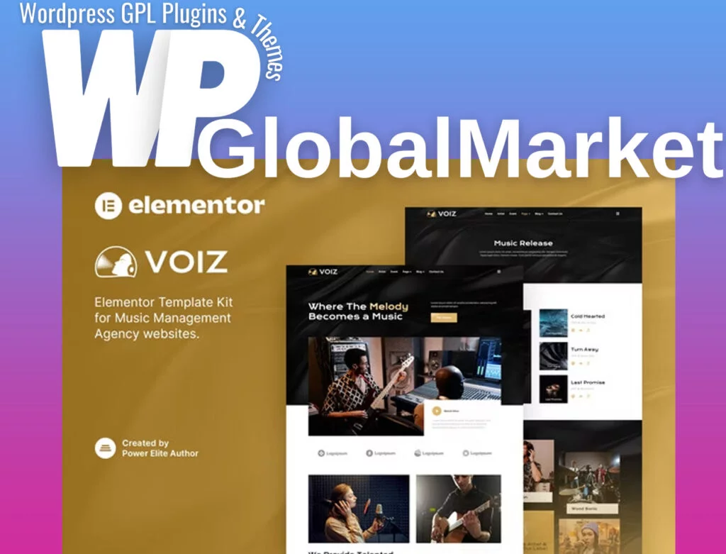 Voiz – music management agency elementor template kit