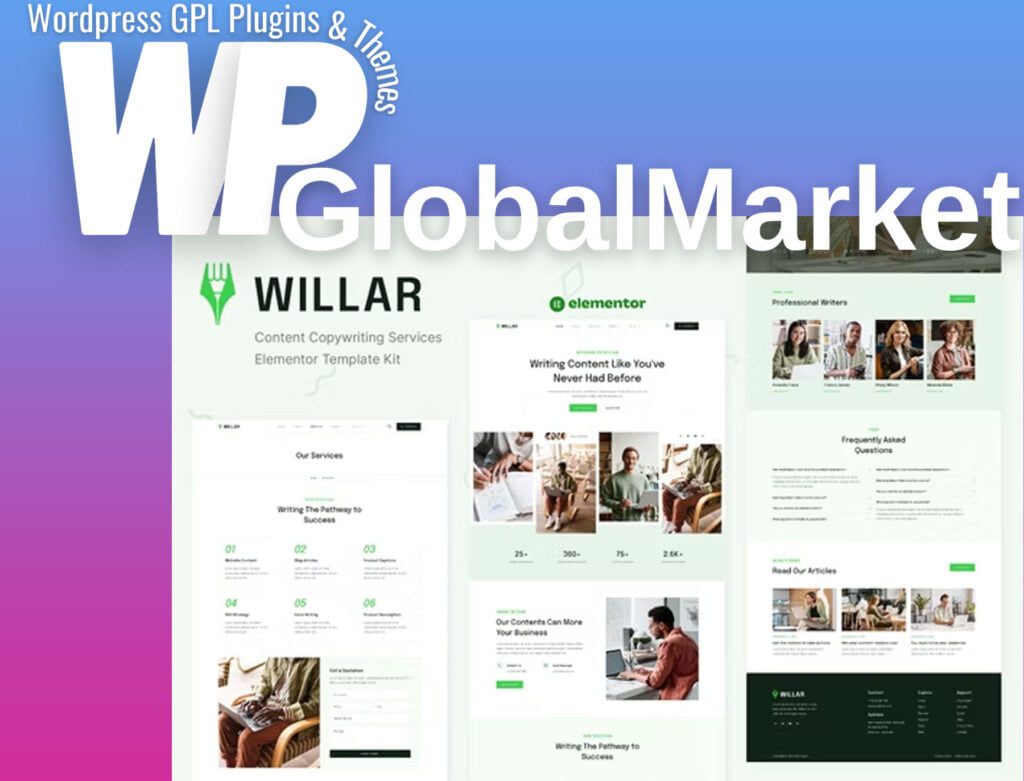 Willar – Content Copywriting Services Elementor Template Kit