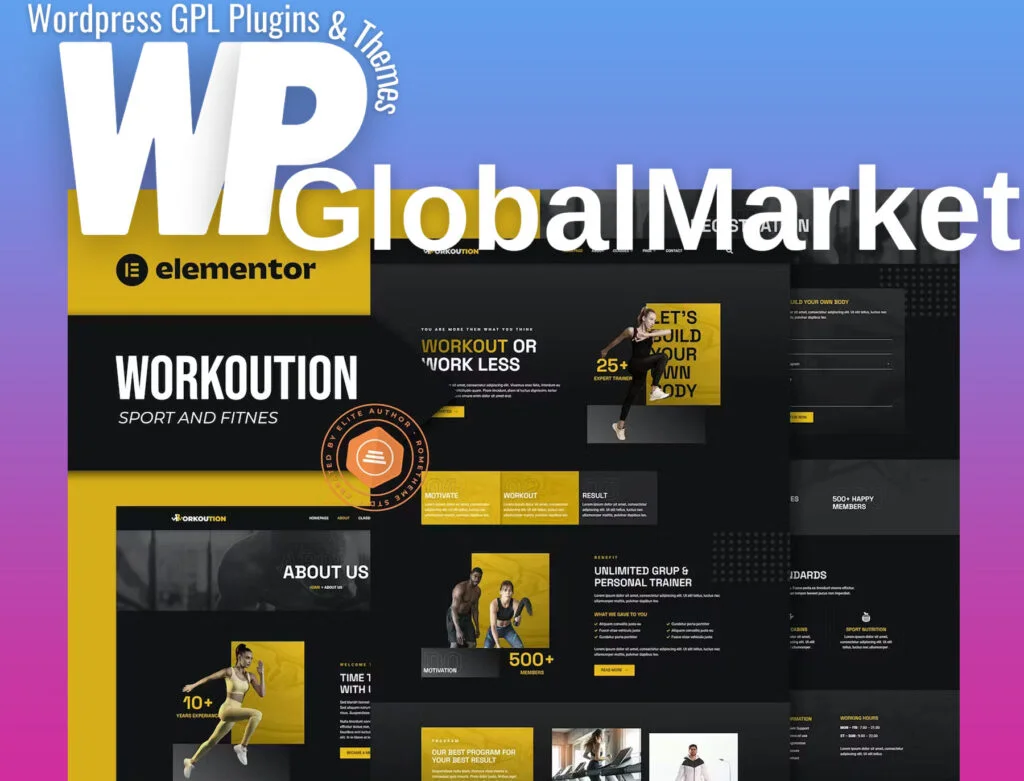 Workoution – sports and fitness elementor template kit