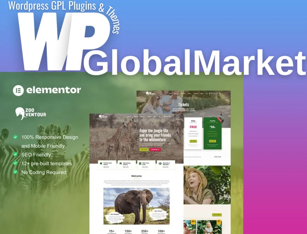 Zooventour – safari and zoo elementor pro template kit