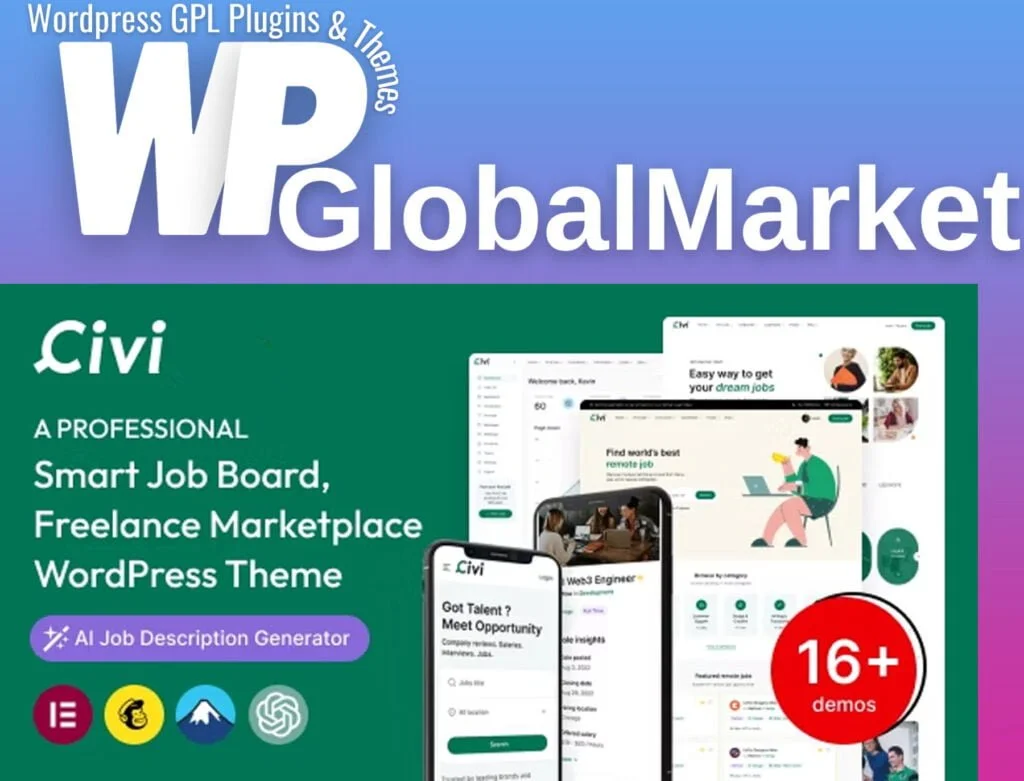 Civi – job board wordpress theme theme